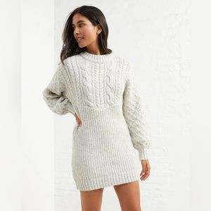 UpWest warm up mini sweater dress light heather grey xs